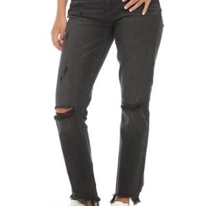 true craft high rise slim crop black jean